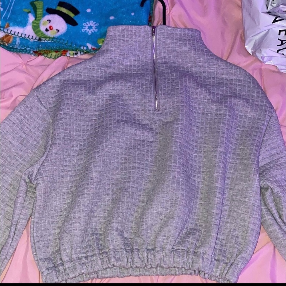 quarter zip up cropped